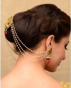 Buy Womens Gold Plated White Multi Strand Earring With Ear Chain  Embellished With Pearl  i jewels Online at Best Price  Trendia