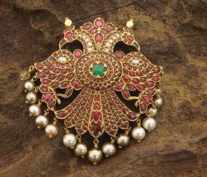 Antique Temple Jewellery Pendants Designs Dhanalakshmi Jewellers