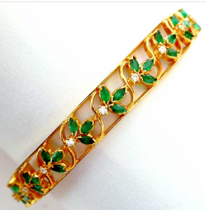 Emerald clearance bangles gold