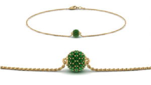 Glamour elegant bracelet in emerald and golden colours Bridal flower w –  magaela