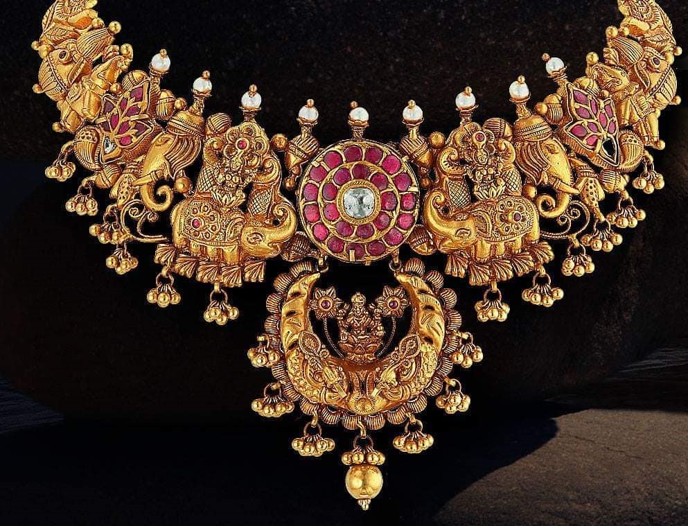 Lakshmi Pendant Temple Jewelry