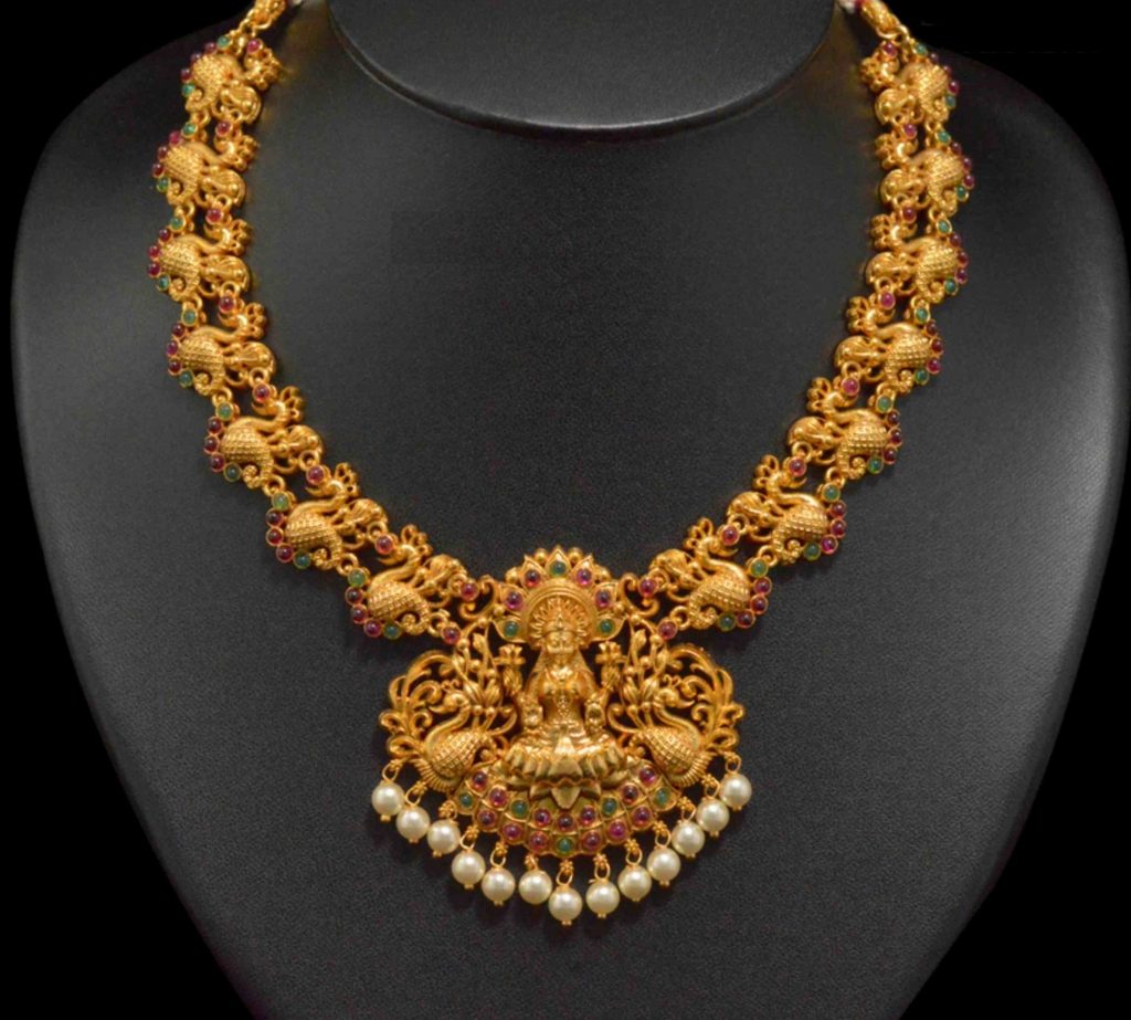 Lakshmi Pendant Temple Jewelry