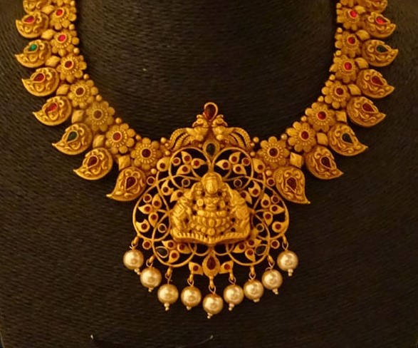 Lakshmi Pendant Temple Jewelry