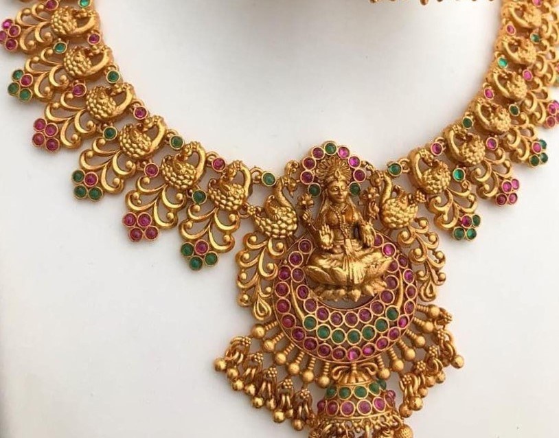 Lakshmi Pendant Temple Jewelry