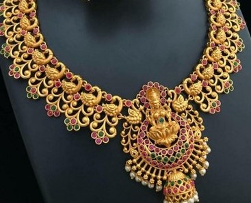 Lakshmi Pendant Temple Jewelry - Dhanalakshmi Jewellers