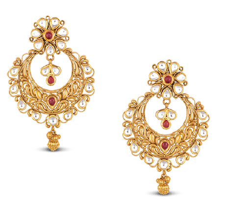 Gold Chandbali Earrings