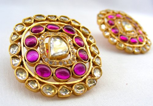 Indian golden Stud Earrings For Women