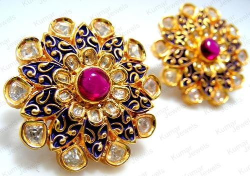 Buy South Indian Gold Traditional Big Earrings for Wedding