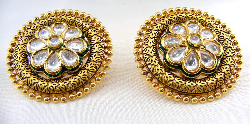 Big Gold Stud Earrings