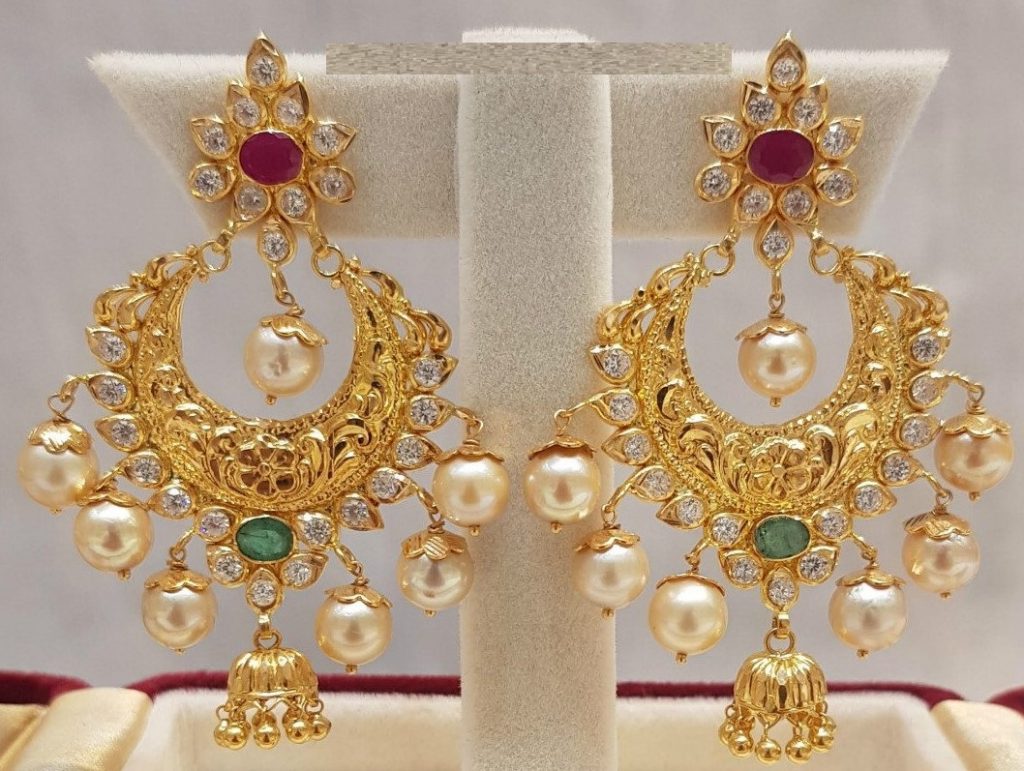 Gold Chandbali Earrings