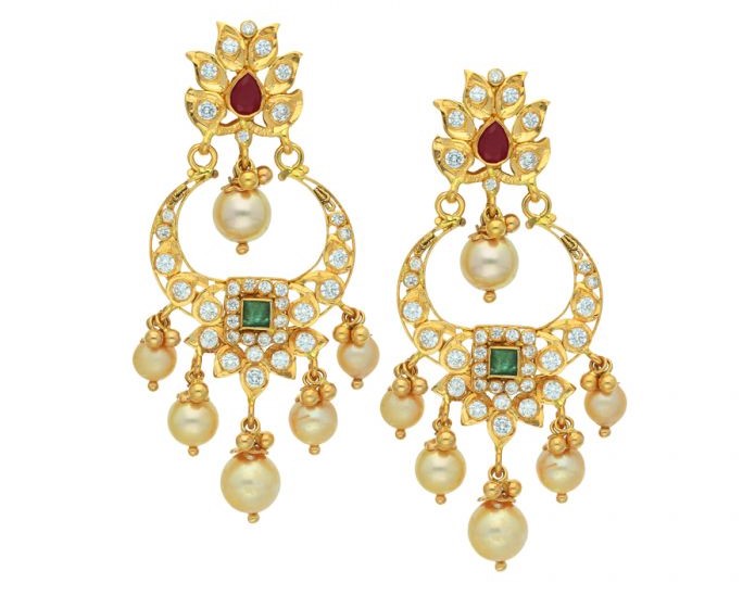 Gold Chandbali Earrings