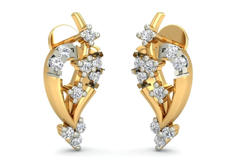 Latest Indian Gold Stud Earring Designs - Dhanalakshmi Jewellers