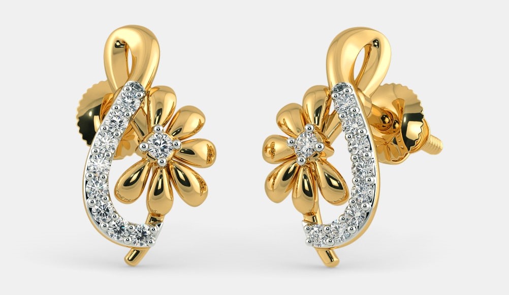 Latest Indian Gold Stud Earring Designs - Dhanalakshmi Jewellers