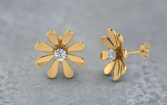 Gold Stud Earring