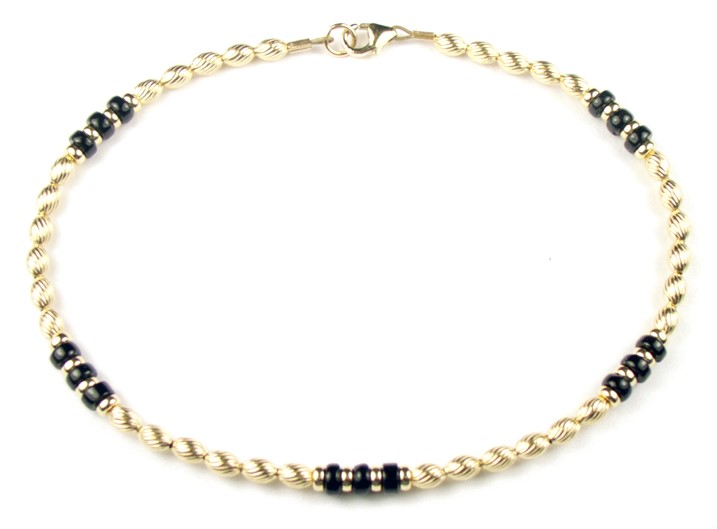 Black Bead Bangle 