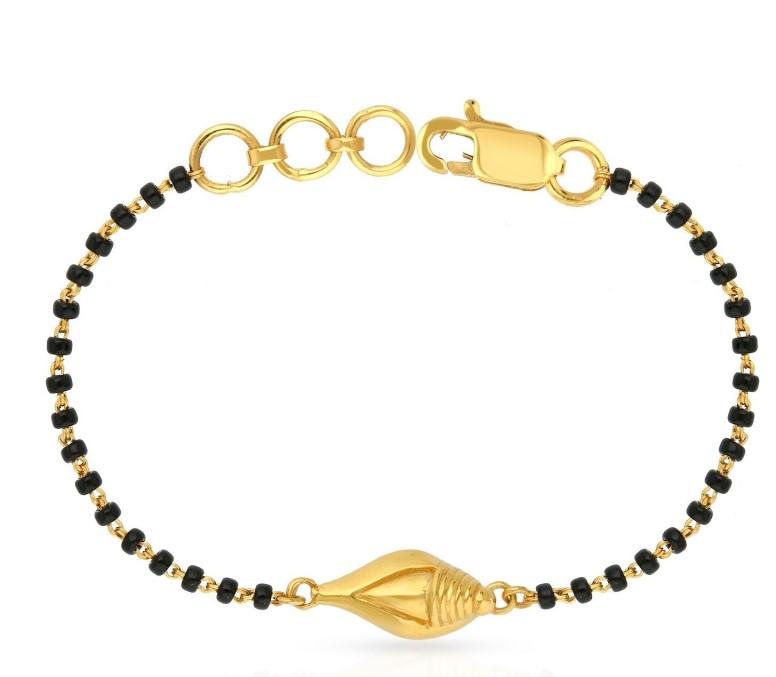 22ct Yellow Gold Baby Bracelet Black & Gold Beads Maniya / Manka / Nazariya  - Etsy