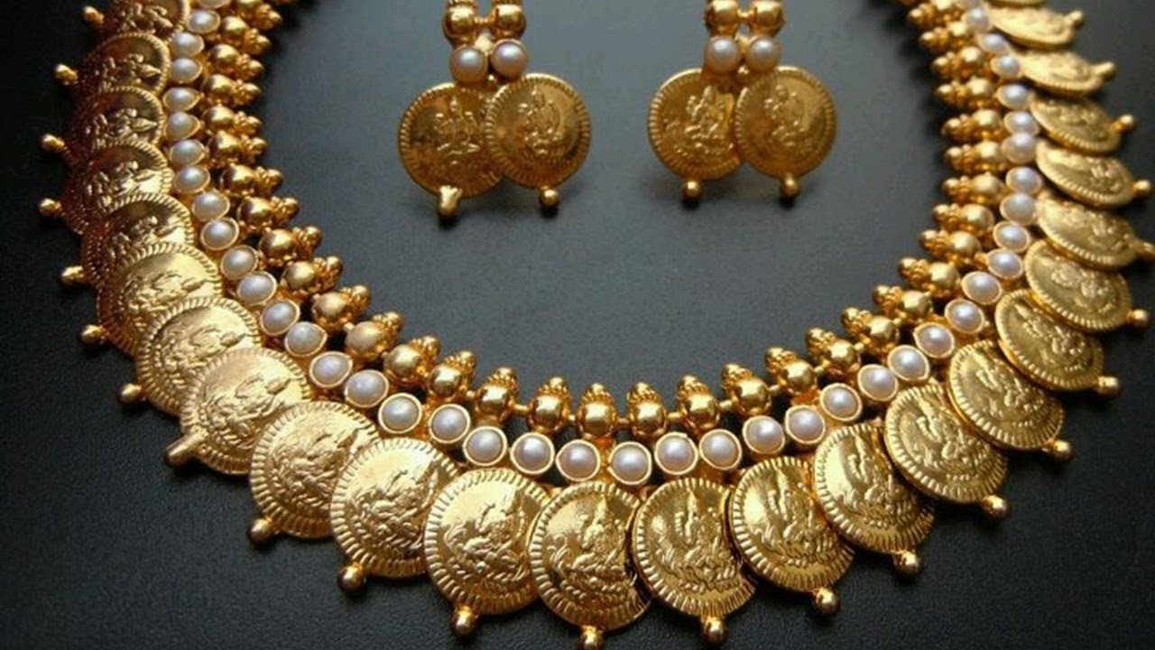 Traditional kasu mala necklace designs sale