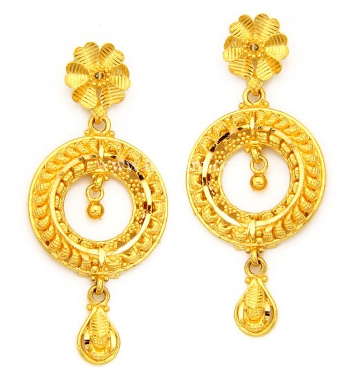 Light weight Gold Chandbali earrings  Art of Gold Jewellery Coimbatore