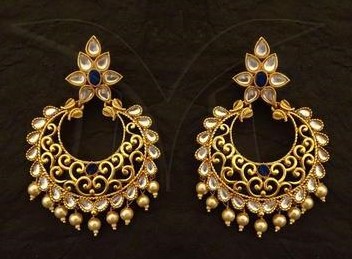 Gold Chandbali Earrings