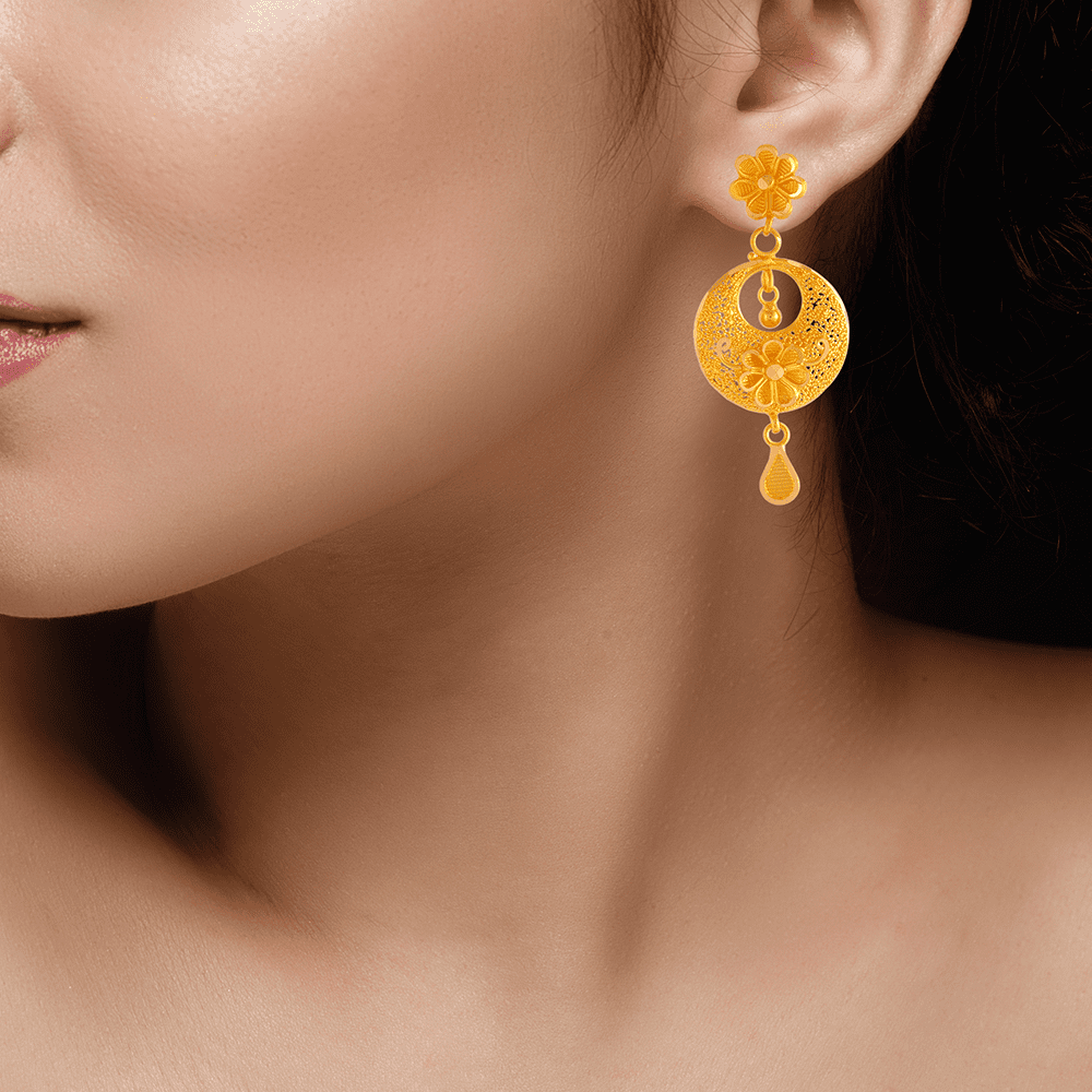 Pair of gold snake python light weight metal dangle earrings – Boholobes