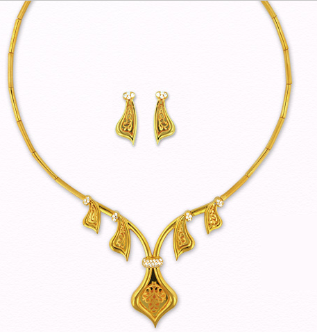 Light Weight Gold Necklace Set