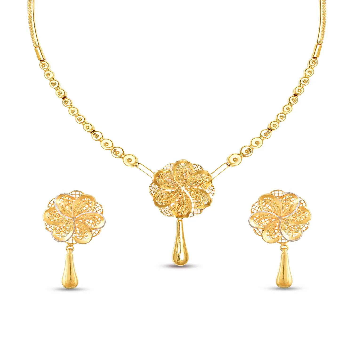 Light Weight Gold Necklace Set