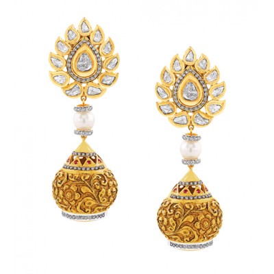 22 Carat Antique Gold Drop Earrings Photogallery - Dhanalakshmi Jewellers