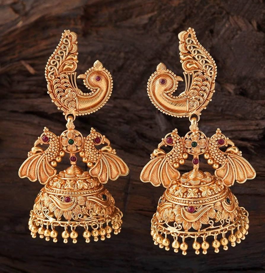 Attractive Antique Gold Jhumka Patterns - Dhanalakshmi Jewellers