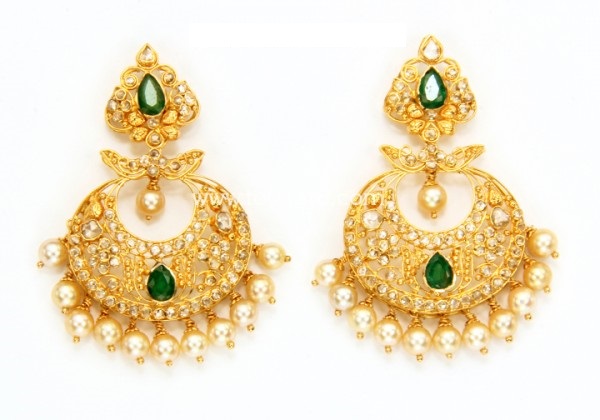 Gold Chandbali Earrings