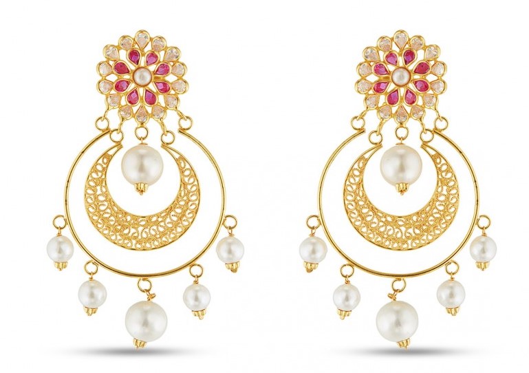 Gold Chandbali Earrings