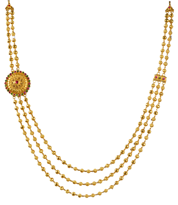 Gold Long Necklace Designs in 30 grams