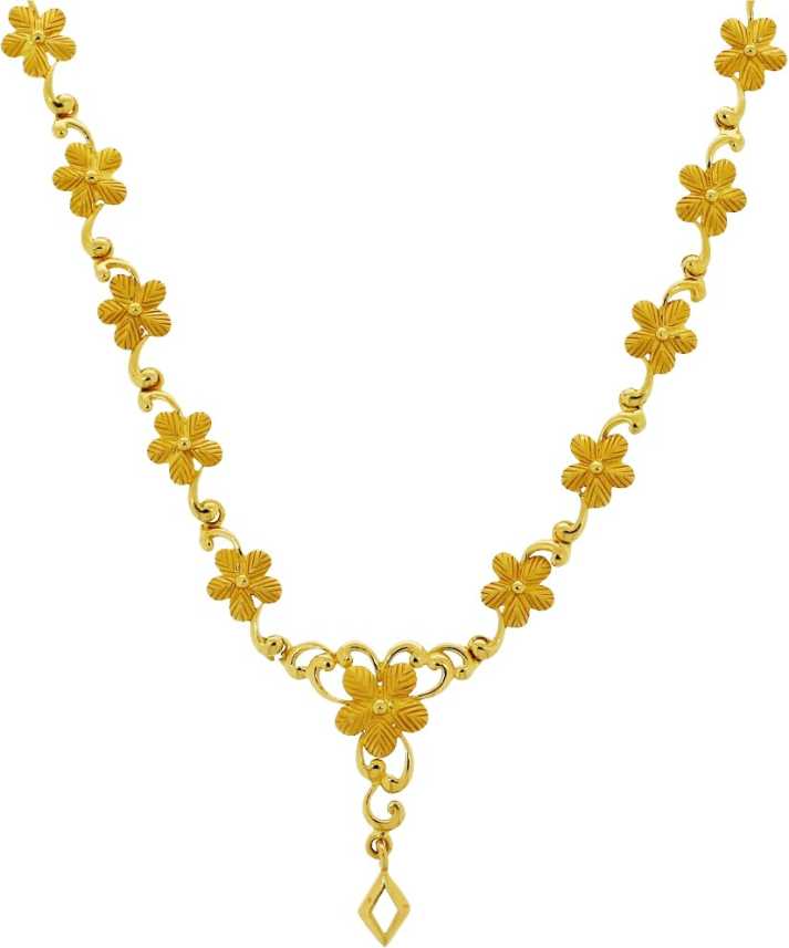 Gold Long Necklace Designs in 30 grams