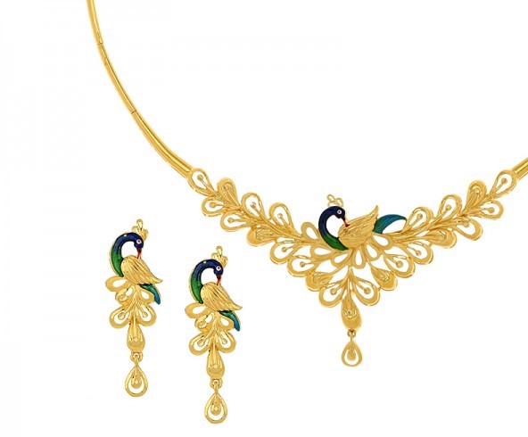 Gold Necklace and Earring Set Designs