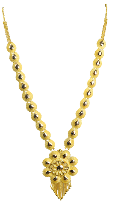 Gold Long Necklace Designs in 30 grams