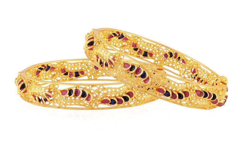 Gold Bangles designs in 40 grams