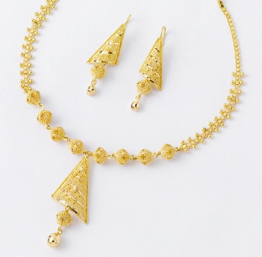 Gold Necklace and Earring Set Designs