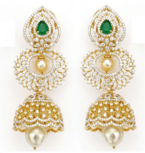 Diamond Jhumkas