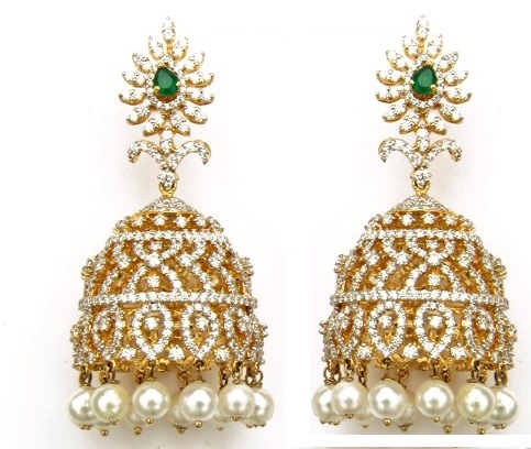 Diamond Jhumkas