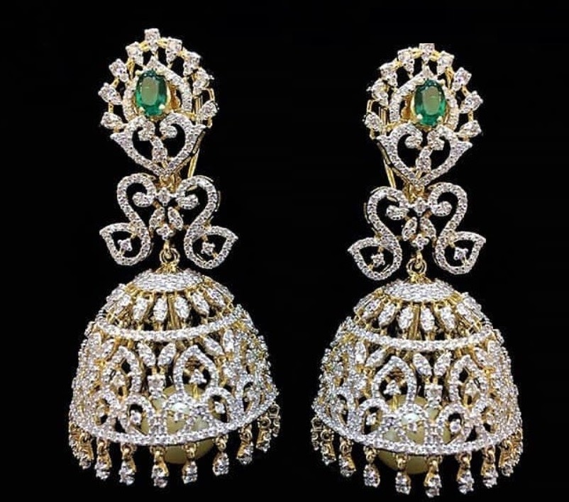 Diamond Jhumkas