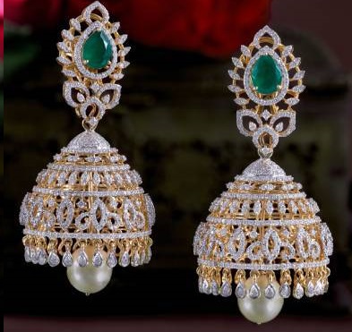 Diamond Jhumkas