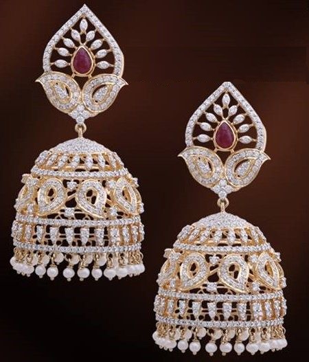 Diamond Jhumkas