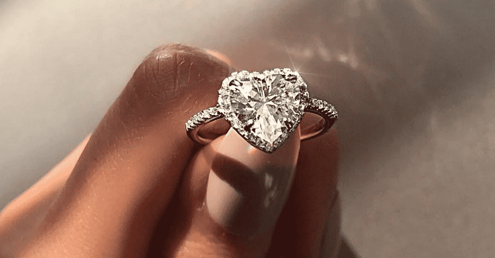 Buy quality 925 sterling silver rose gold plated heart shape diamond Ring  in Ahmedabad