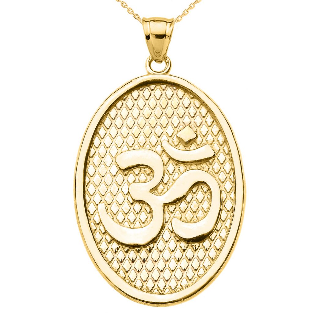 Om Gold Pendant Designs for Men Dhanalakshmi Jewellers