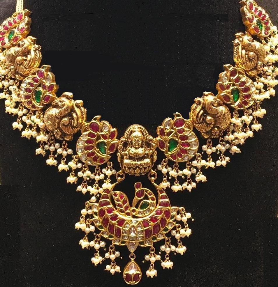 Temple Jewelry Necklace Designs - Dhanalakshmi Jewellers