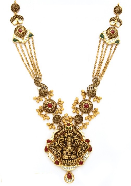 Long Chain Temple Jewellery Designs - Dhanalakshmi Jewellers