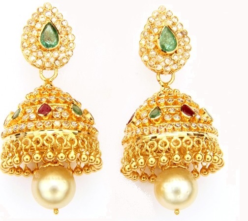 uncut diamond jhumkas