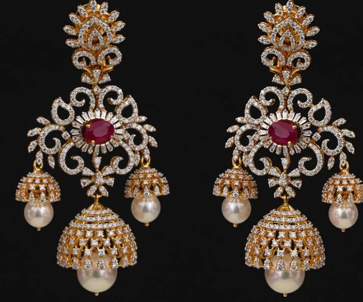 Diamond Jhumkas