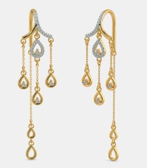 Diamond Sui Dhaga Gold Earrings