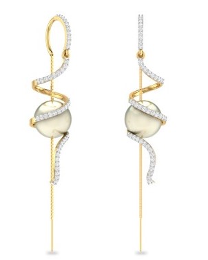 Diamond Sui Dhaga Gold Earrings