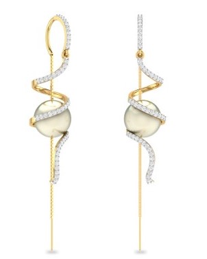 Diamond Sui Dhaga Gold Earrings